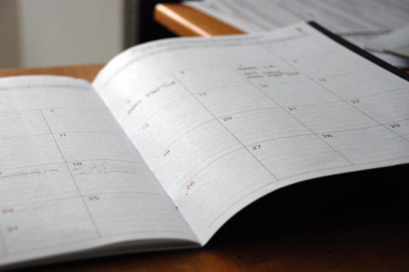 Printed calendar