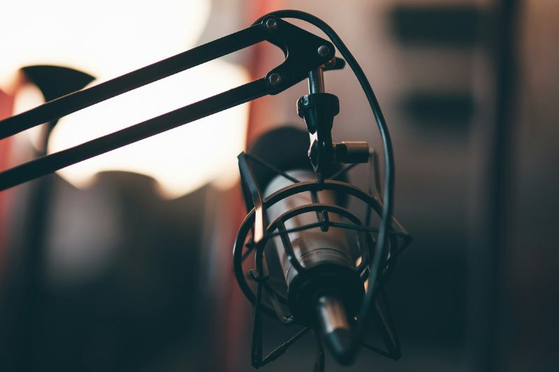 A close-up of a microphone
